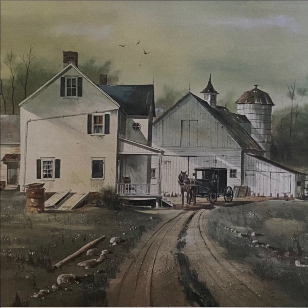 Limited Amish Farm Watercolor Print by Allen Ulmer